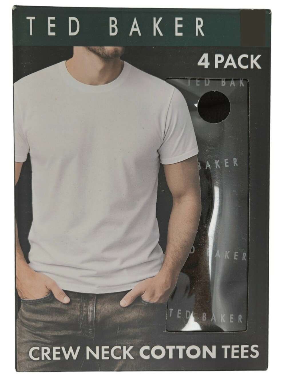 TED BAKER Tees Men Crew Neck Cotton Blend 4 Pack NWT